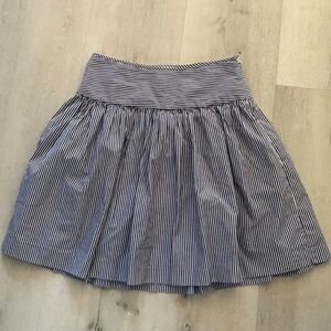 Gap striped Navy Blue white midi cotton size 0 summer beach fit and flare casual